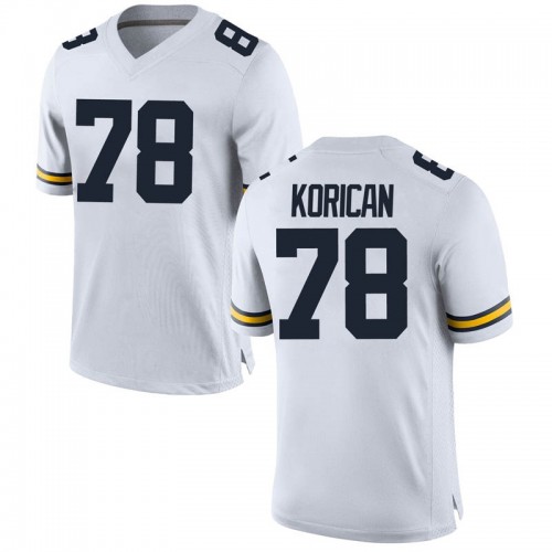 Griffin Korican Michigan Wolverines Men's NCAA #78 White Game Brand Jordan College Stitched Football Jersey HBE0654QF